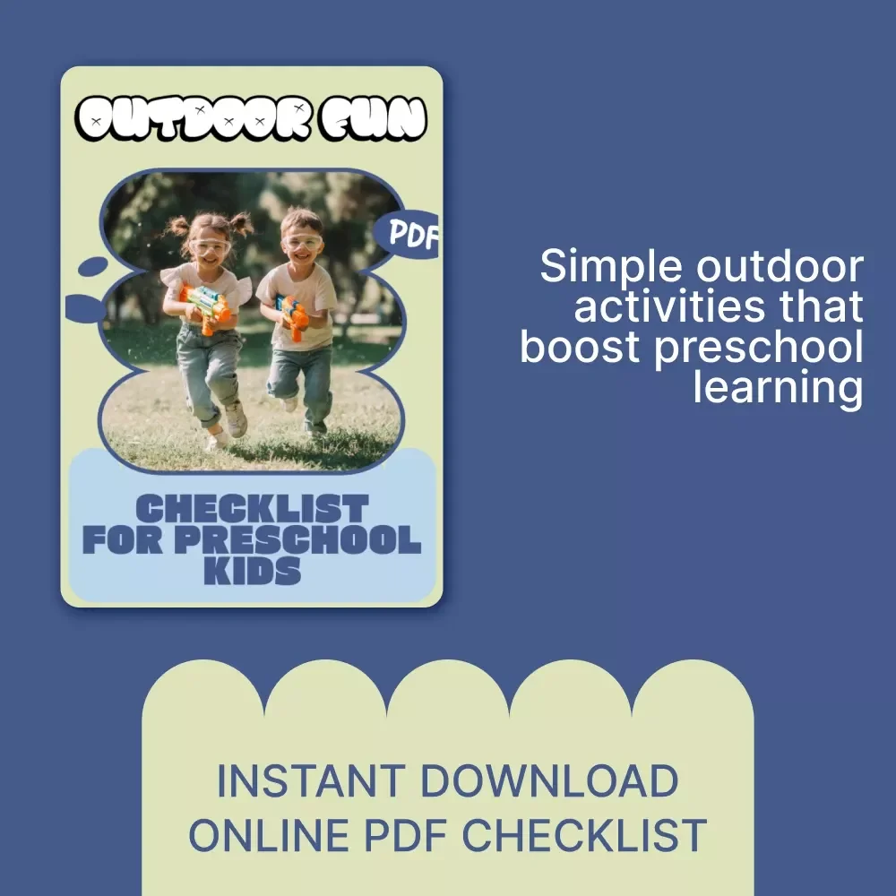 Outdoor Fun Checklist for Preschool Kids – Printable Outdoor Activities Guide, Nature Play Ideas, Active Learning & Mindfulness for Young Children