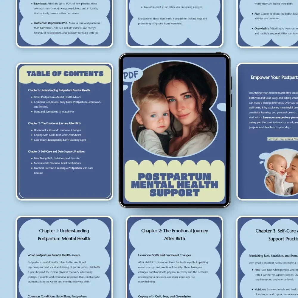 Postpartum Mental Health Support | Compassionate Postpartum Mental Health Support eBook for New Moms, Emotional Healing, Self-Care & Long-Term Well-Being