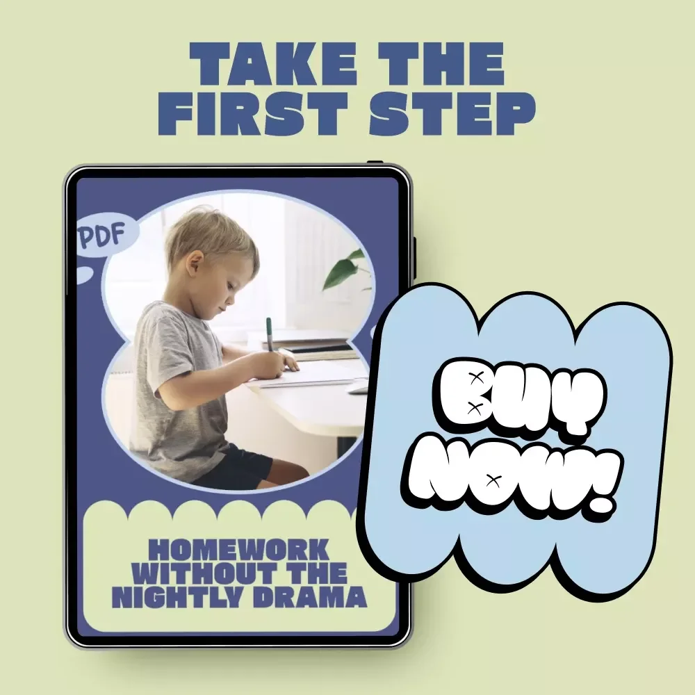 Homework Without the Nightly Drama – Child Homework Routine Help Checklist for Calm Afternoons & Stress-Free Evenings (Printable Digital Download)