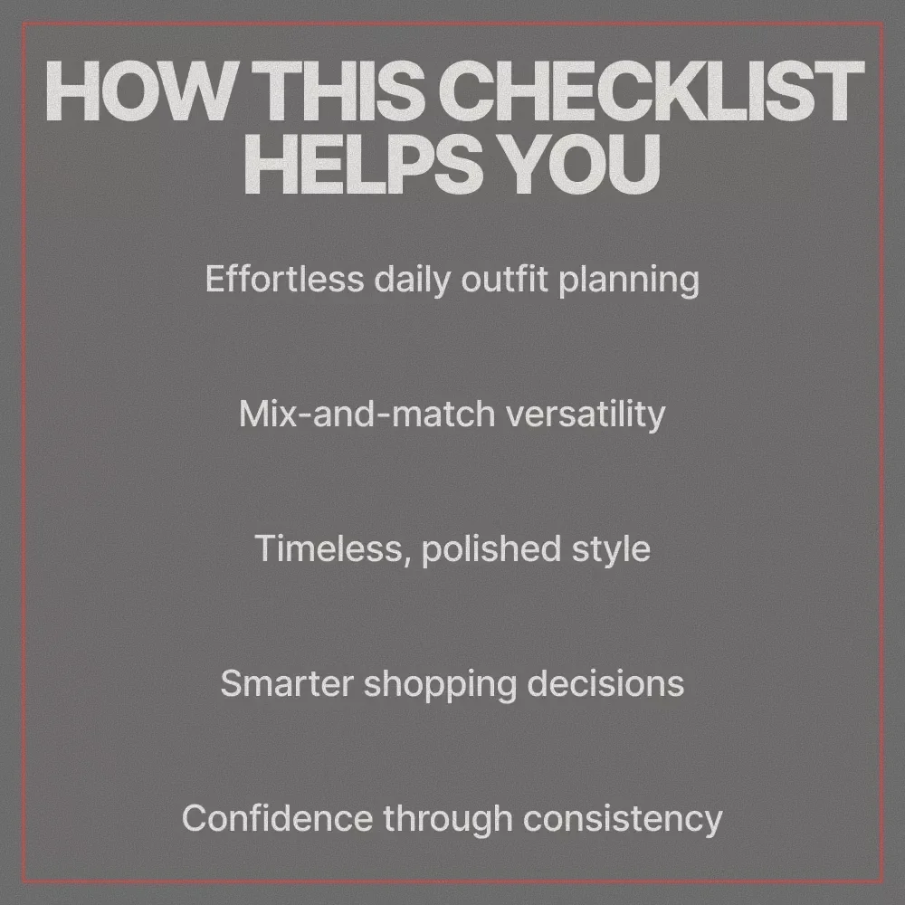 Wardrobe Essentials Checklist | Minimalist Closet Guide & Answer to What Wardrobe Basics are Essential | Digital Download