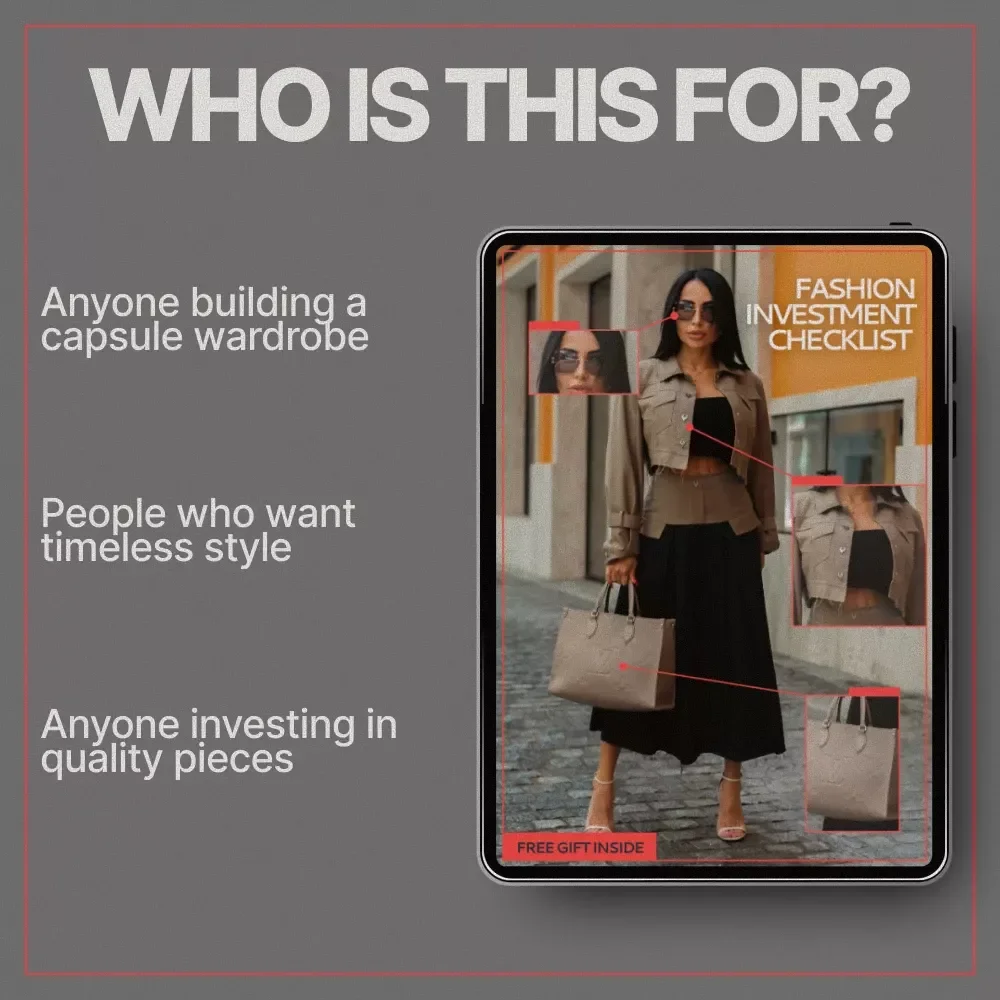 Fashion Investment Checklist | Smart Style Guide to What Fashion Pieces Are Worth Investing In | Timeless Wardrobe Digital Download