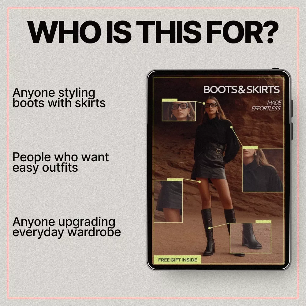 Boots & Skirts Made Effortless | Style Guide eBook for Outfit Ideas with Boots and Skirts | Everyday to Chic Looks