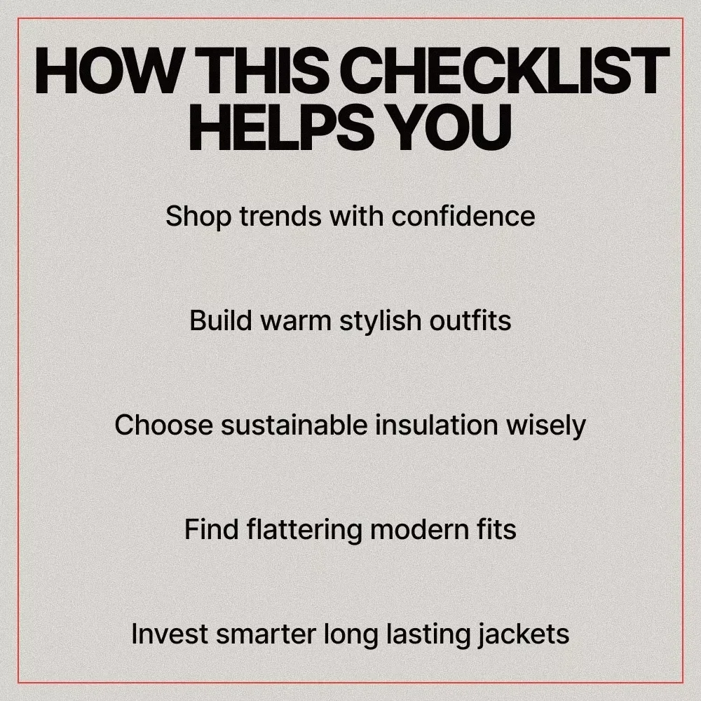 Winter Jacket Trends Checklist | Digital Download Fashion Guide | Winter Jacket Trends Style Planner & Shopping Companion