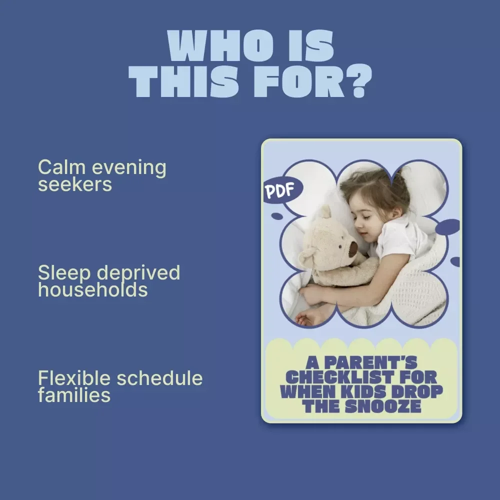 A Parent’s Checklist for When Kids Drop the Snooze | Printable Toddler & Preschool Nap Transition Guide | Calm Bedtimes & Sleep Clarity
