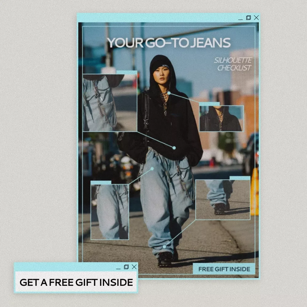 Your Go-To Jeans Silhouette Checklist | Trendy Denim Guide, What Jeans Silhouettes Are Trending, Digital Fashion Checklist Download