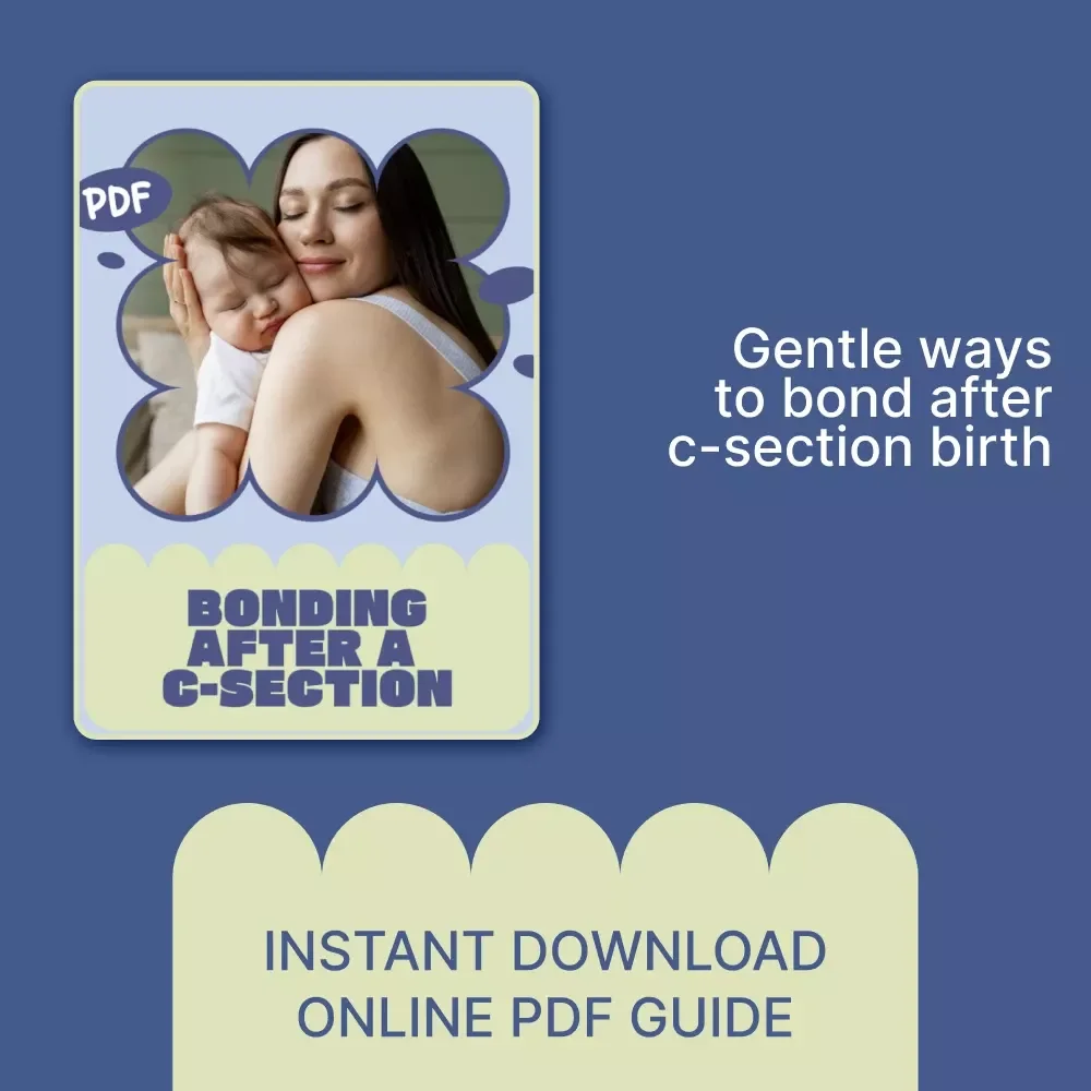 Bonding After a C-Section | Gentle Guide for New Moms on how to bond after c section birth | Digital eBook Download