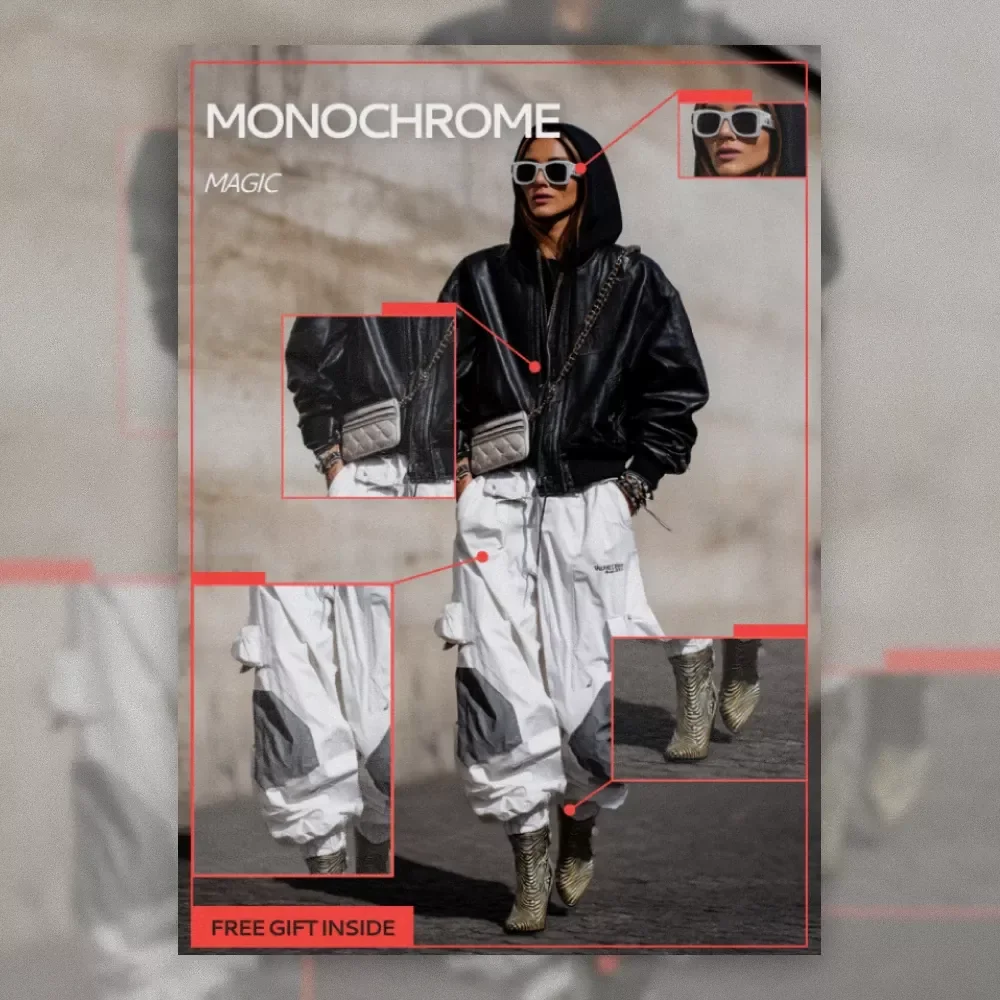Monochrome Magic – Digital Style Guide eBook, Monochrome Outfit Guide, Capsule Wardrobe & AI Fashion Checklist Download