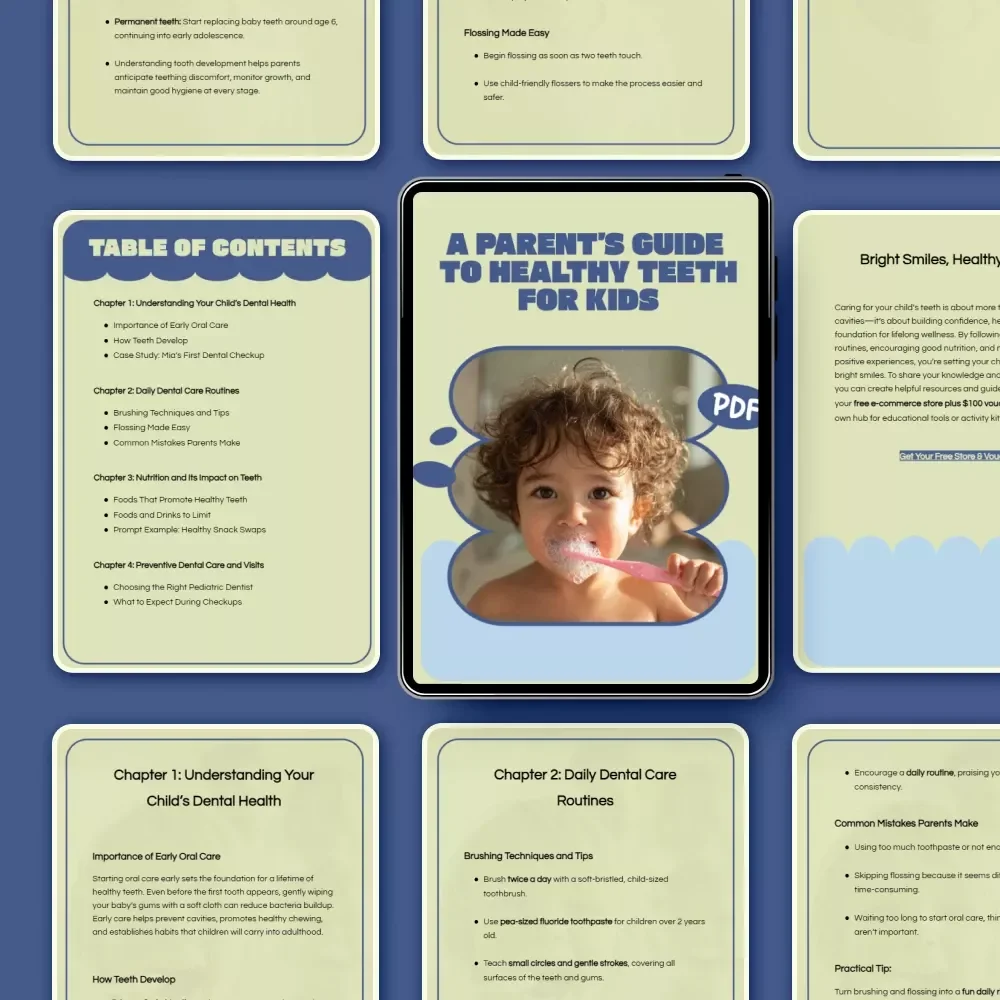 A Parent’s Guide to Healthy Teeth for Kids – Child Dental Care Basics eBook for Everyday Oral Care, Nutrition & Preventive Tips
