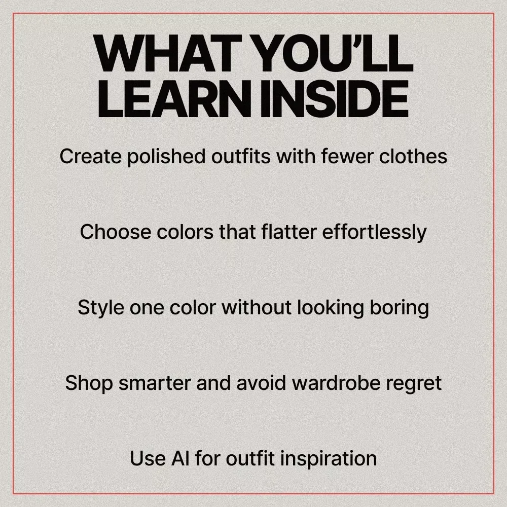 Monochrome Magic – Digital Style Guide eBook, Monochrome Outfit Guide, Capsule Wardrobe & AI Fashion Checklist Download