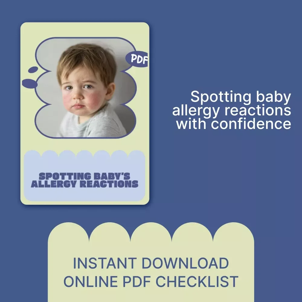 Spotting Baby’s Allergy Reactions | Printable Checklist for New Parents | Signs of Baby Allergy Reactions Tracker & Early Warning Guide