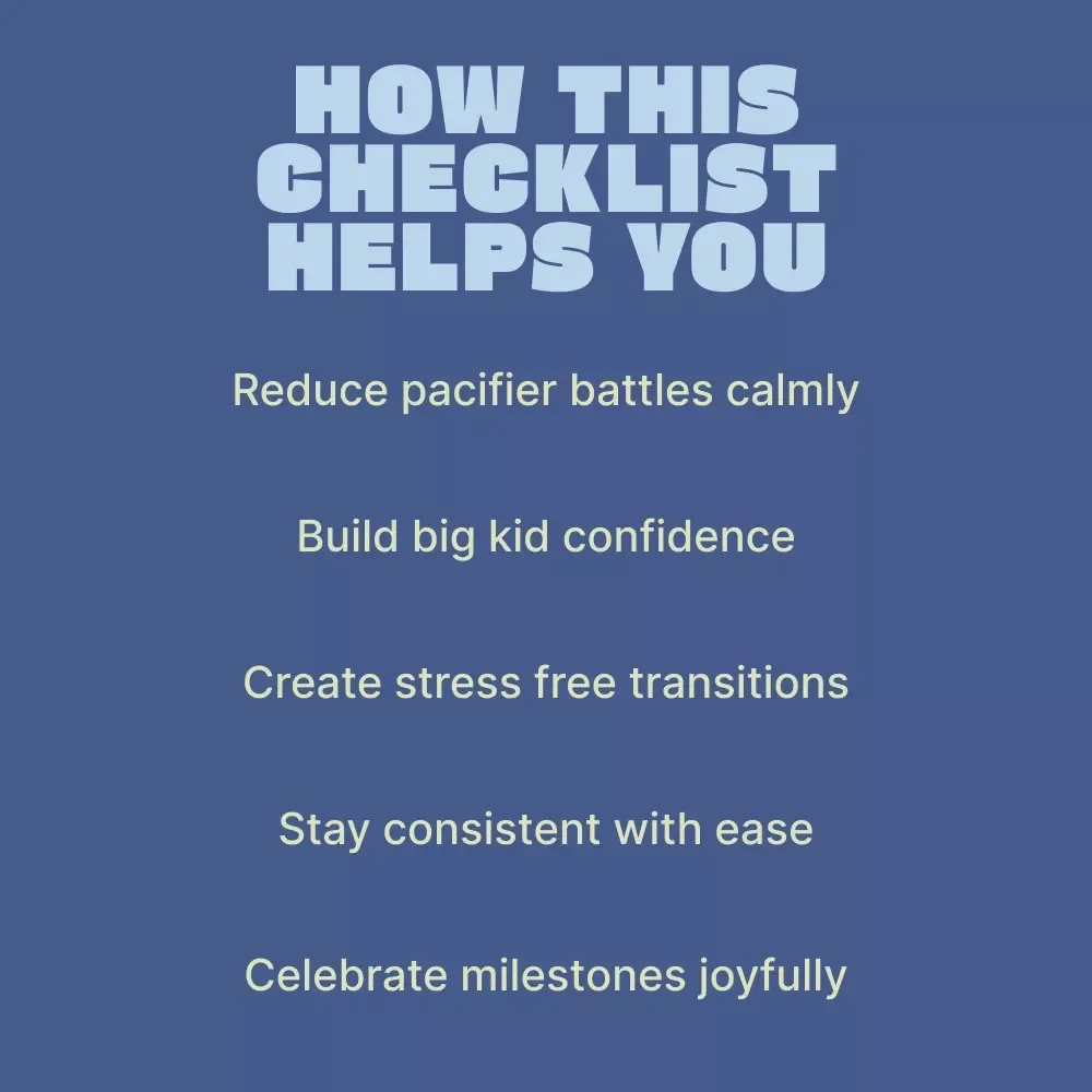 The Fun Checklist to Ditch the Pacifier – Playful Printable Guide for Parents | how to stop using a pacifier with Confidence