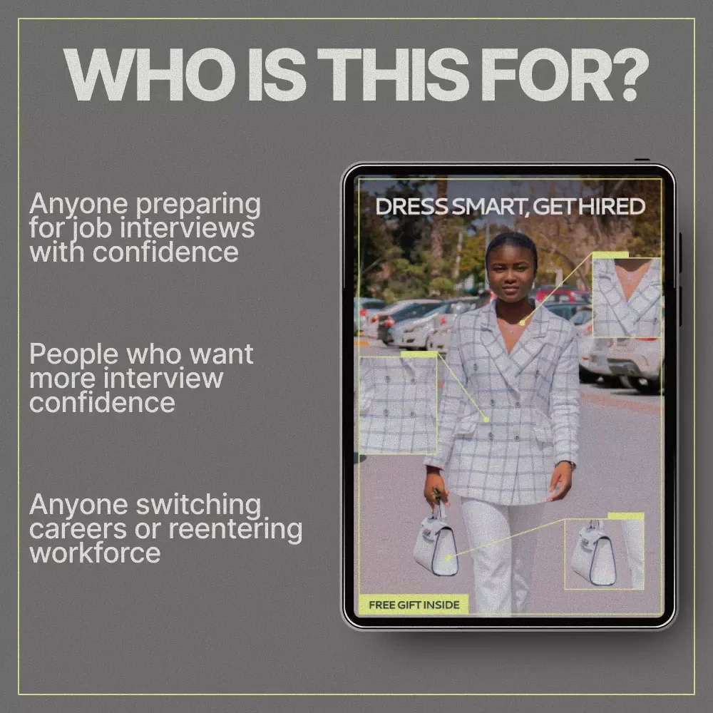 Dress Smart, Get Hired – Interview Outfit Guide eBook | What Outfits Are Best for Interviews, First Impressions & Career Success