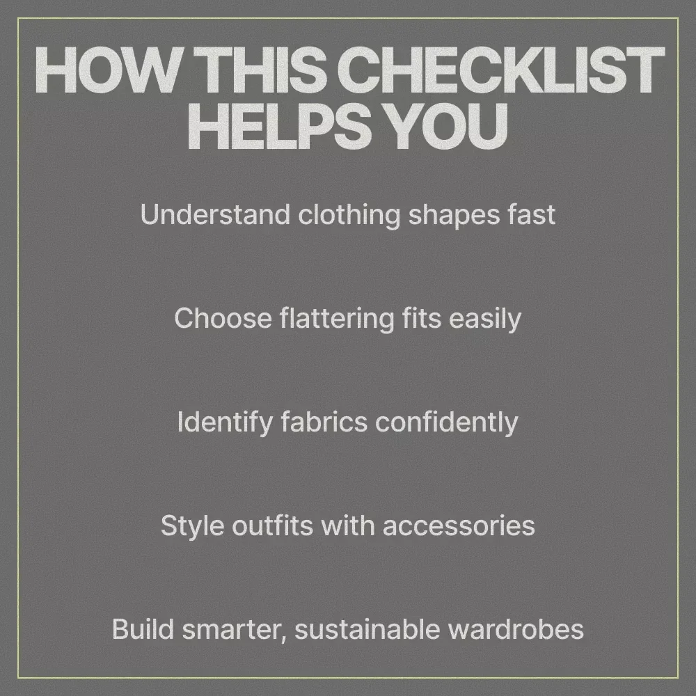 Fashion Terms Every Beginner Should Know – Printable Checklist for Style Newbies | Easy Fashion Vocabulary Guide