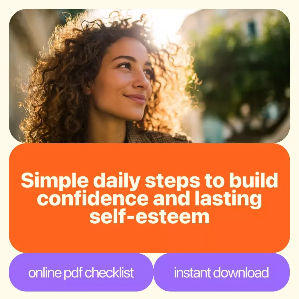 Your Confidence Kickstart Checklist: Simple Steps to Boost Self-Esteem Today | Printable Self Esteem Activities for Adults | Daily Confidence Builder