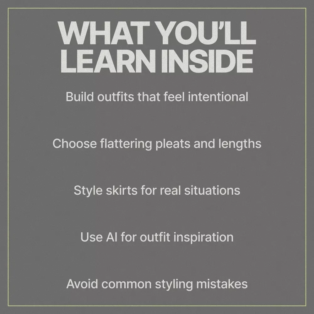 Pleated Skirts, Styled With Confidence | How to Style Pleated Skirts Guide | Modern Outfit Ideas, AI Styling Prompts & Everyday Looks