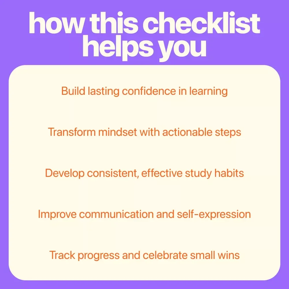 The Study Strong Confidence Checklist: Boost Your Confidence, Master Your Studies, and Achieve Your Goals