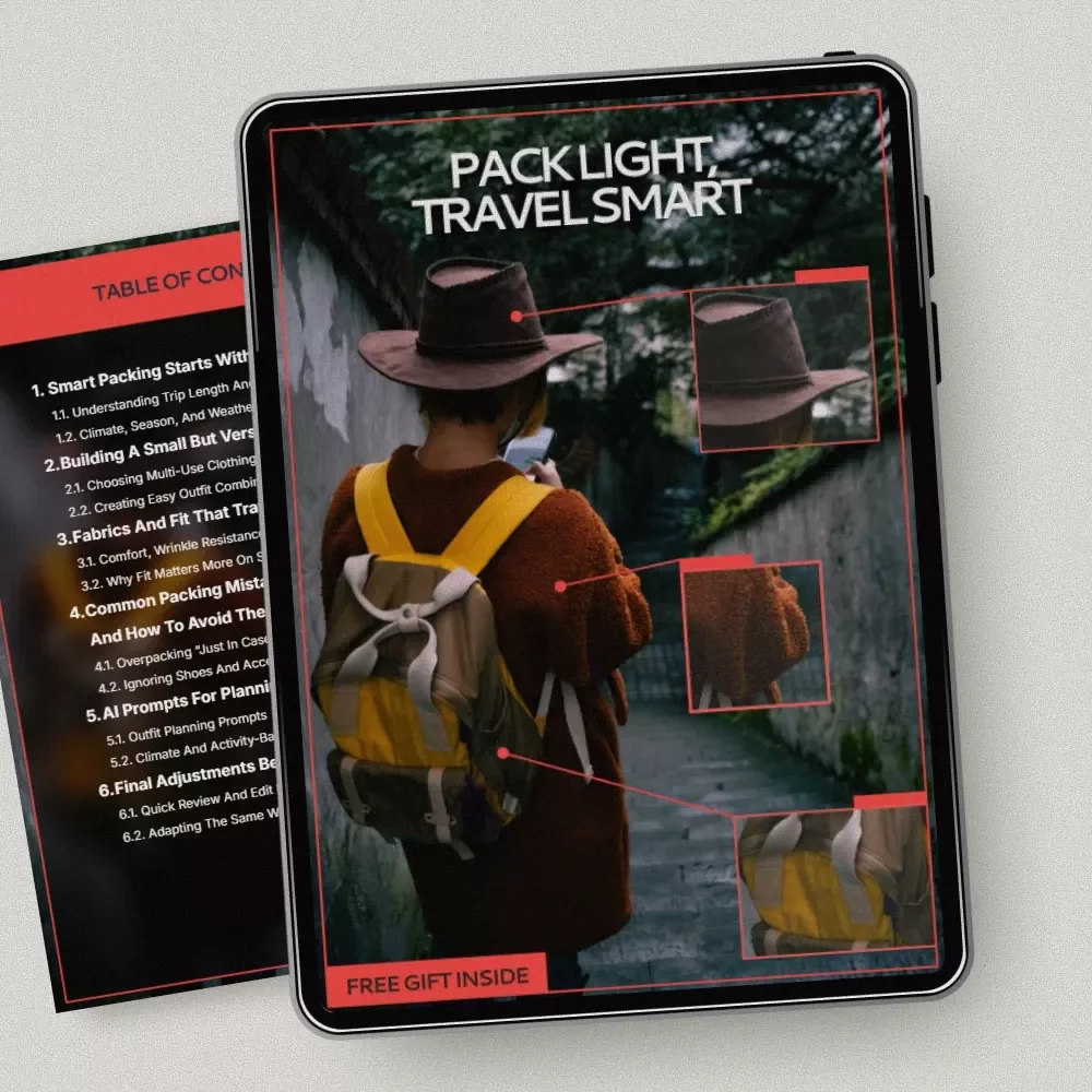 Pack Light, Travel Smart – Ebook Guide on what clothes to pack for short trips | Smart Packing Checklist for Minimalist Travel