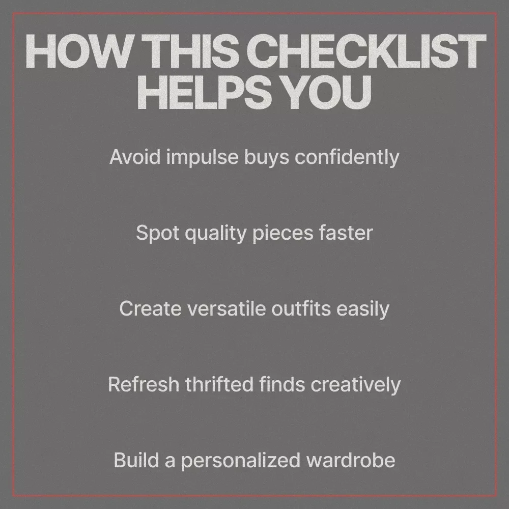 Secondhand Styling Checklist | Digital Thrift Shopping Guide