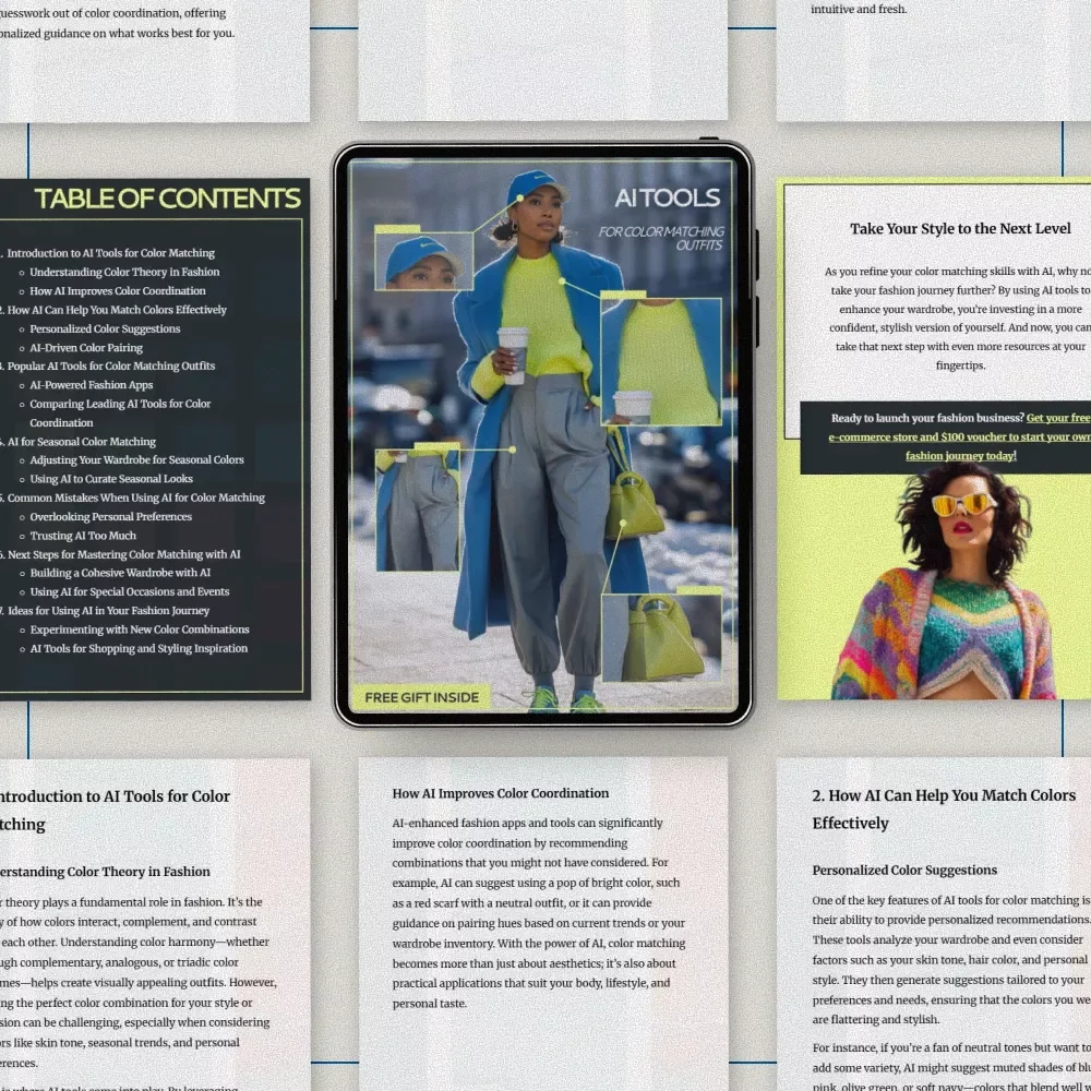 AI Tools for Color Matching Outfits – Smart Fashion eBook Guide to AI Tools for Color Matching Outfits, Color Coordination, Seasonal Styling & Wardrobe Planning