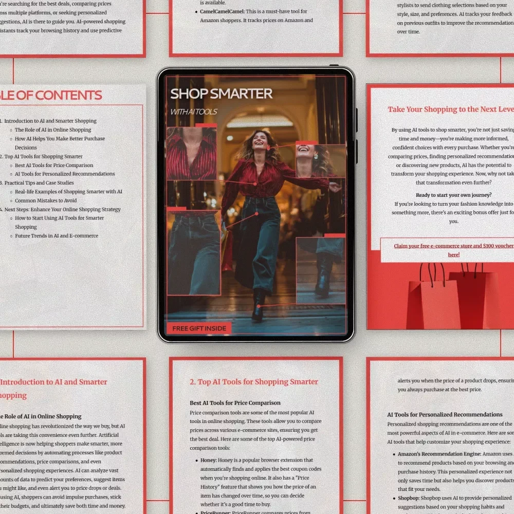 Shop Smarter with AI Tools | Smart Shopping Guide Using AI Tools for Shopping Smarter Online | Digital Download