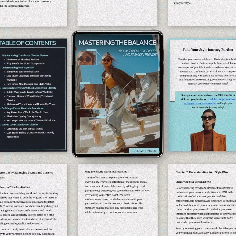 Mastering the Balance Between Classic Pieces and Fashion Trends | Ebook Guide on how to balance trends and classics in wardrobe