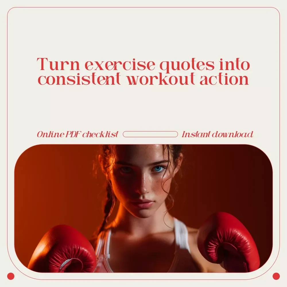 “Get Up & Glow!” — The Ultimate Exercise Motivation Quote Checklist | Printable Fitness Inspiration Guide with Exercise Quotes