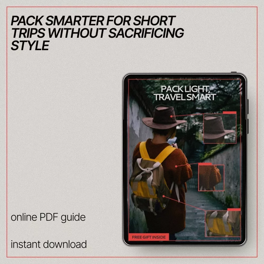 Pack Light, Travel Smart – Ebook Guide on what clothes to pack for short trips | Smart Packing Checklist for Minimalist Travel