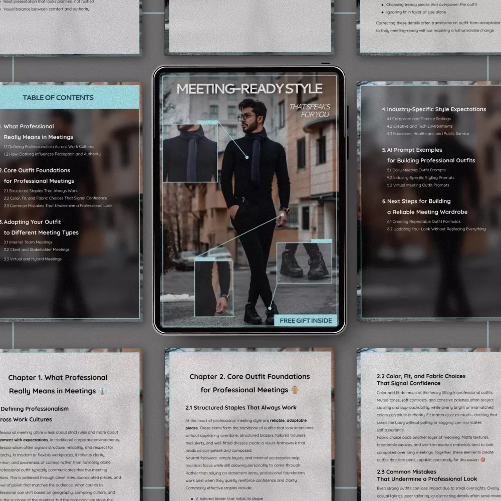 Meeting-Ready Style That Speaks for You | Professional Outfit Guide Ebook | What Outfits Look Professional for Meetings