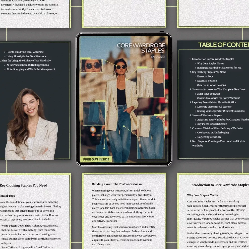 Core Wardrobe Staples Explained – Digital Guide to Building a Timeless, Versatile Closet | Capsule Wardrobe eBook & Style Checklist Download