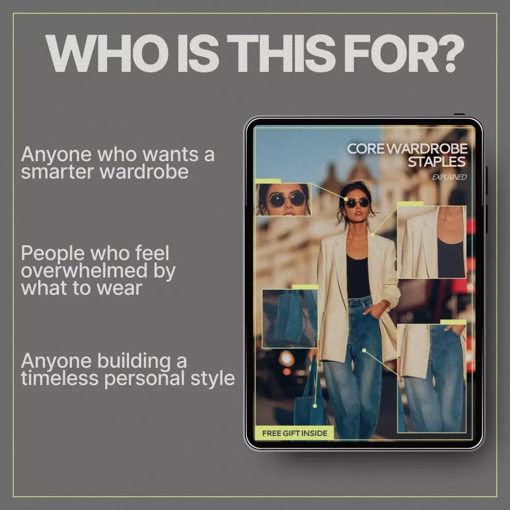 Core Wardrobe Staples Explained – Digital Guide to Building a Timeless, Versatile Closet | Capsule Wardrobe eBook & Style Checklist Download