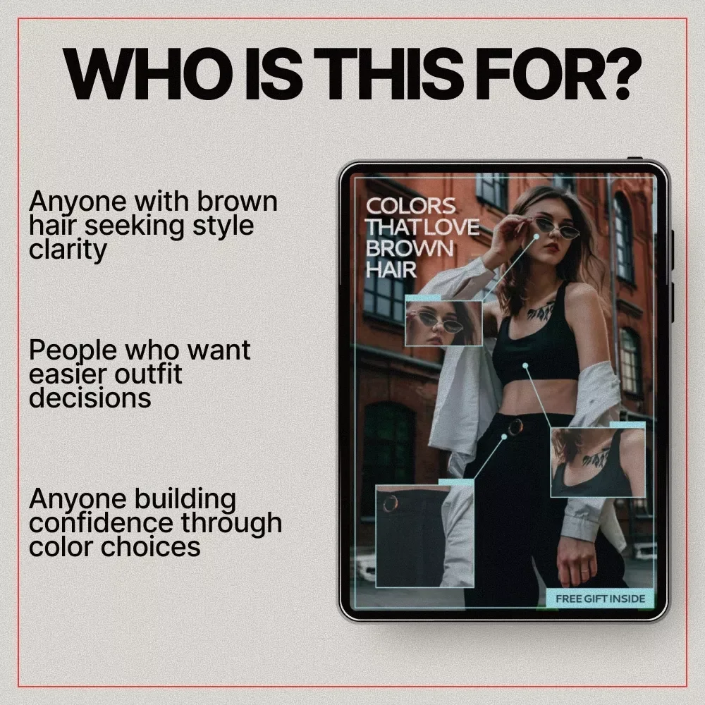 Colors That Love Brown Hair – A Style Guide Answering What Outfit Colors Suit Brown Hair | Digital Download