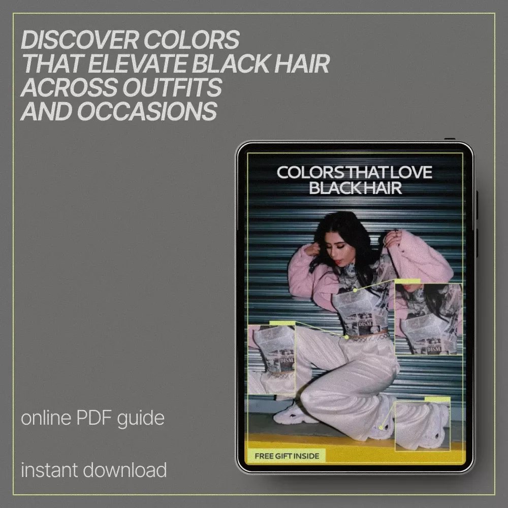 Colors That Love Black Hair | Style Guide Answering What Outfit Colors Suit Black Hair | Digital Download