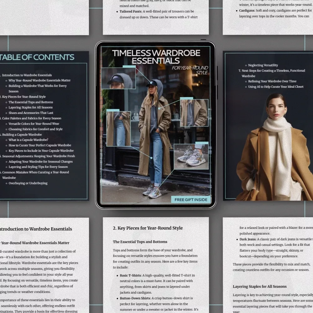 Timeless Wardrobe Essentials for Year-Round Style | Minimalist Capsule Closet Guide, Smart Shopping & Everyday Outfit Planning eBook