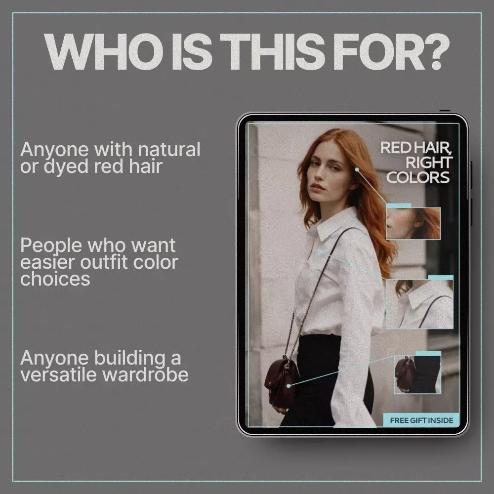 Red Hair, Right Colors – Digital Style Guide for Redheads, Color Harmony Outfit Guide, Seasonal Palettes, AI Styling Prompts