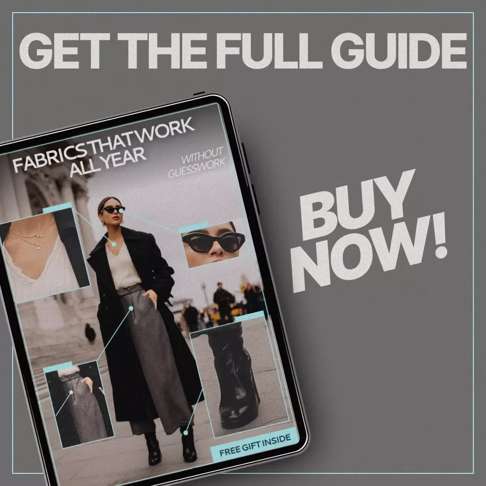 Fabrics That Work All Year Without Guesswork – Smart Wardrobe Guide, Year-Round Fabric Guide, Everyday Clothing Materials, Seasonal Fabric Planning eBook, Digital Download