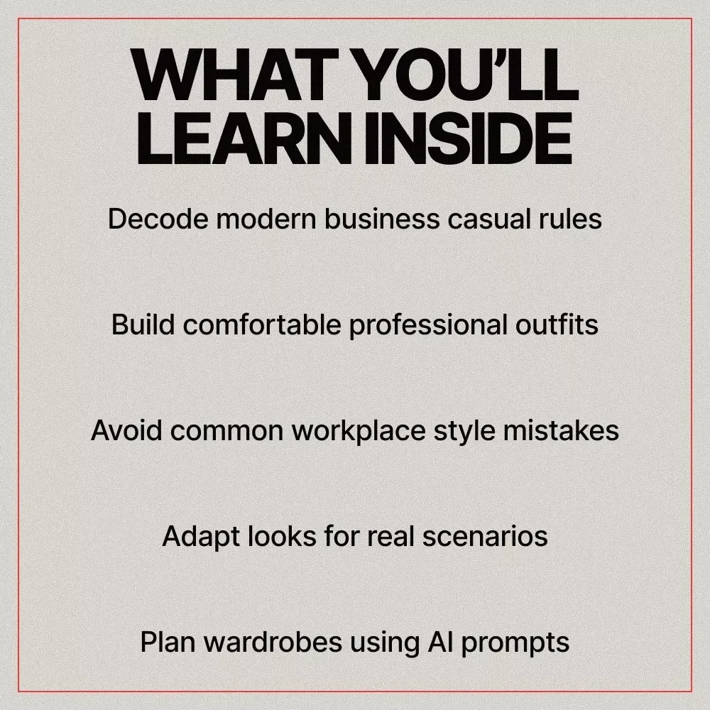 Business Casual That Actually Works | Practical Style Guide eBook Explaining What Clothes Work for Business Casual