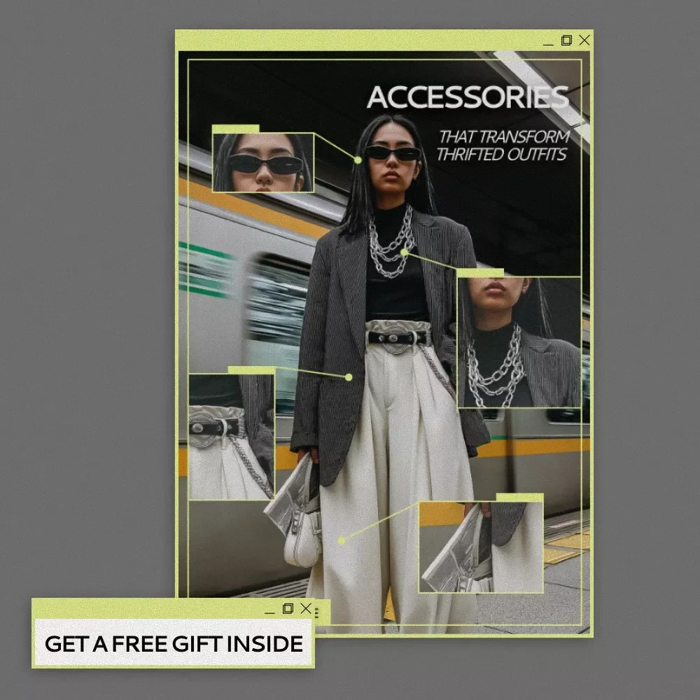 Accessories That Transform Thrifted Outfits | eBook Guide on What Accessories Elevate Thrifted Outfits | Thrift Styling, Vintage Meets Modern, Accessory Capsule