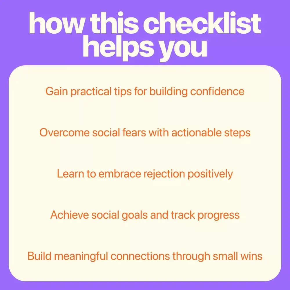 Your Social Confidence Kickstart Checklist – Build Confidence, Overcome Social Fears & Make Meaningful Connections