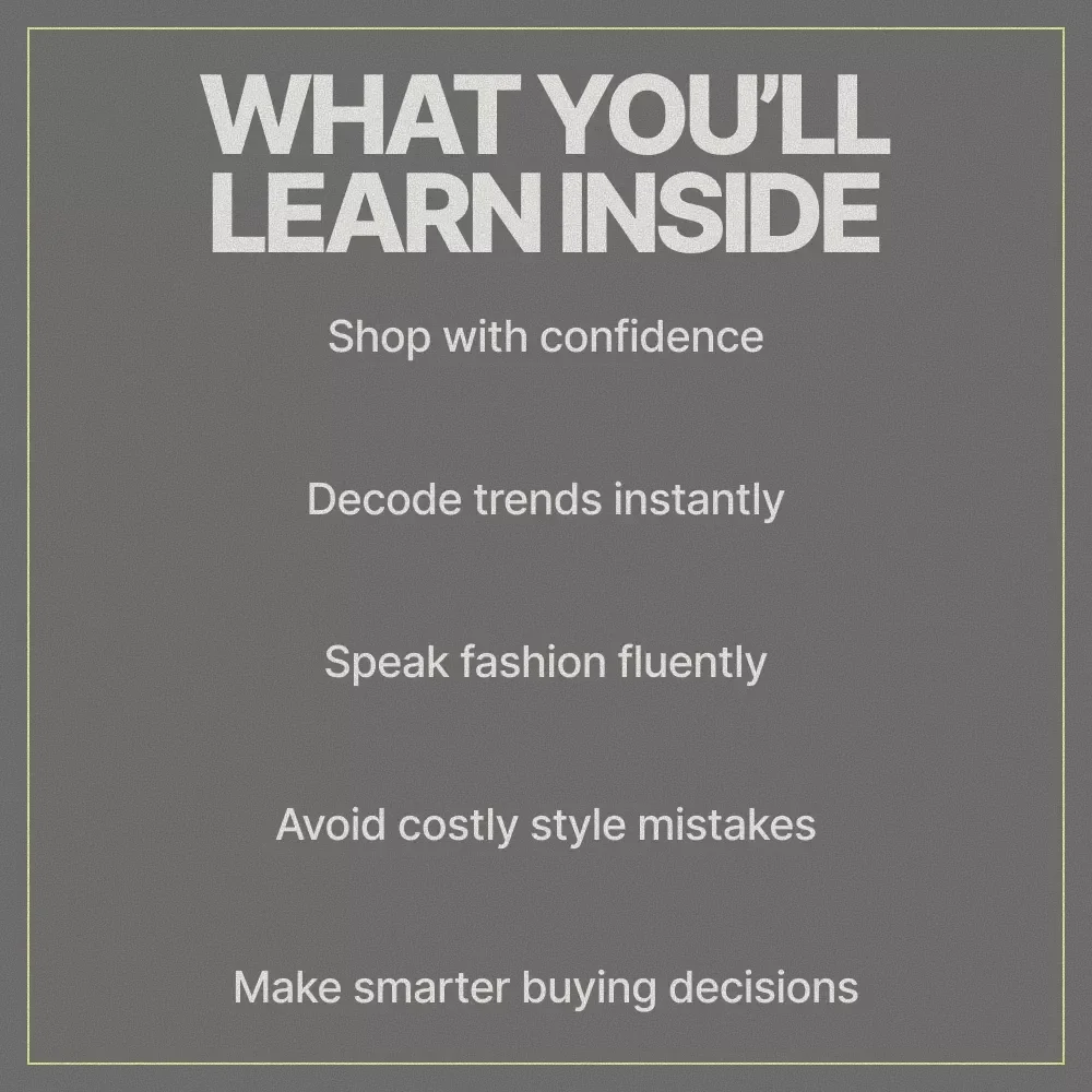 Decoding Common Fashion Jargon | Easy Style Guide eBook | Common Fashion Jargon Explained for Shoppers, Creators & Trend Lovers