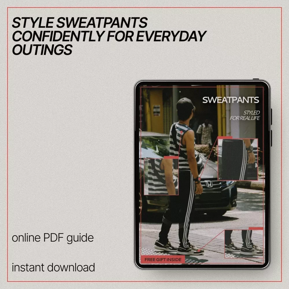 Sweatpants, Styled For Real Life – A Practical Guide on how to style sweatpants for outings, Everyday Outfit Formulas & AI Styling Prompts