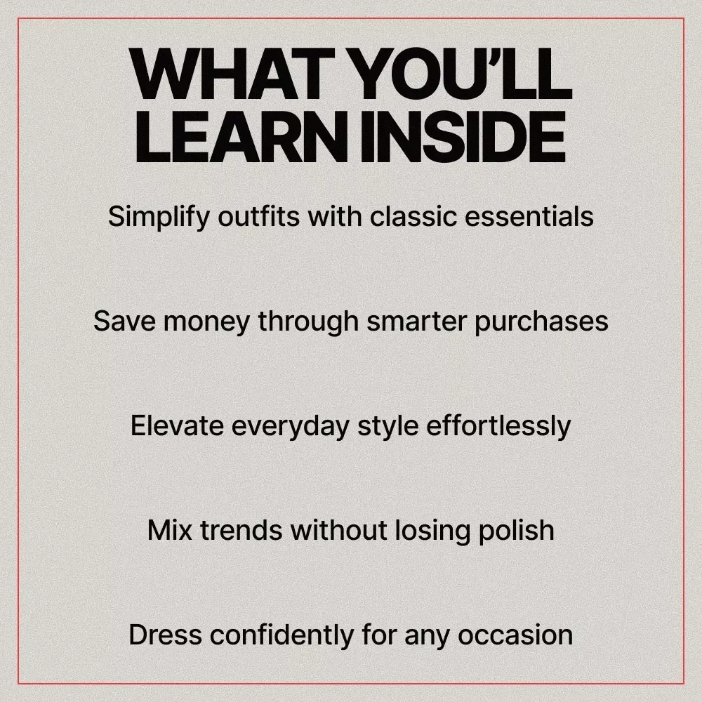 Timeless Wardrobe Essentials – Classic Style Guide, Capsule Wardrobe eBook, Everyday Fashion Checklist for Women