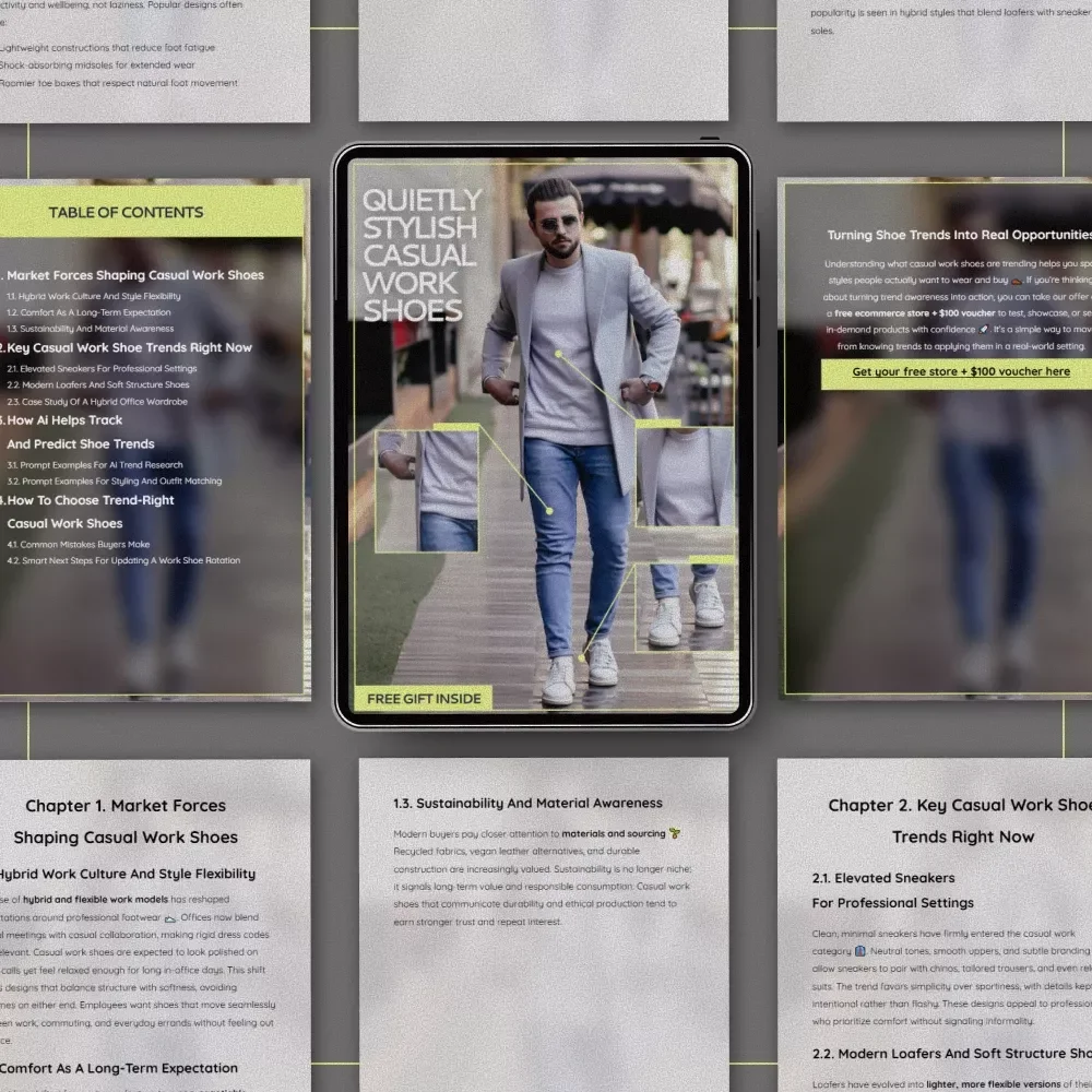 Quietly Stylish Casual Work Shoes Guide | What Casual Work Shoes Are Trending | Modern Office Footwear, Hybrid Work Style, Smart Shoe Rotation eBook