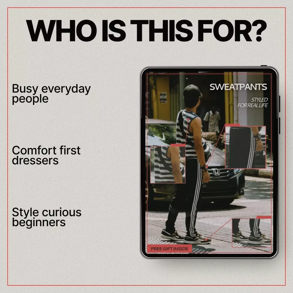 Sweatpants, Styled For Real Life – A Practical Guide on how to style sweatpants for outings, Everyday Outfit Formulas & AI Styling Prompts