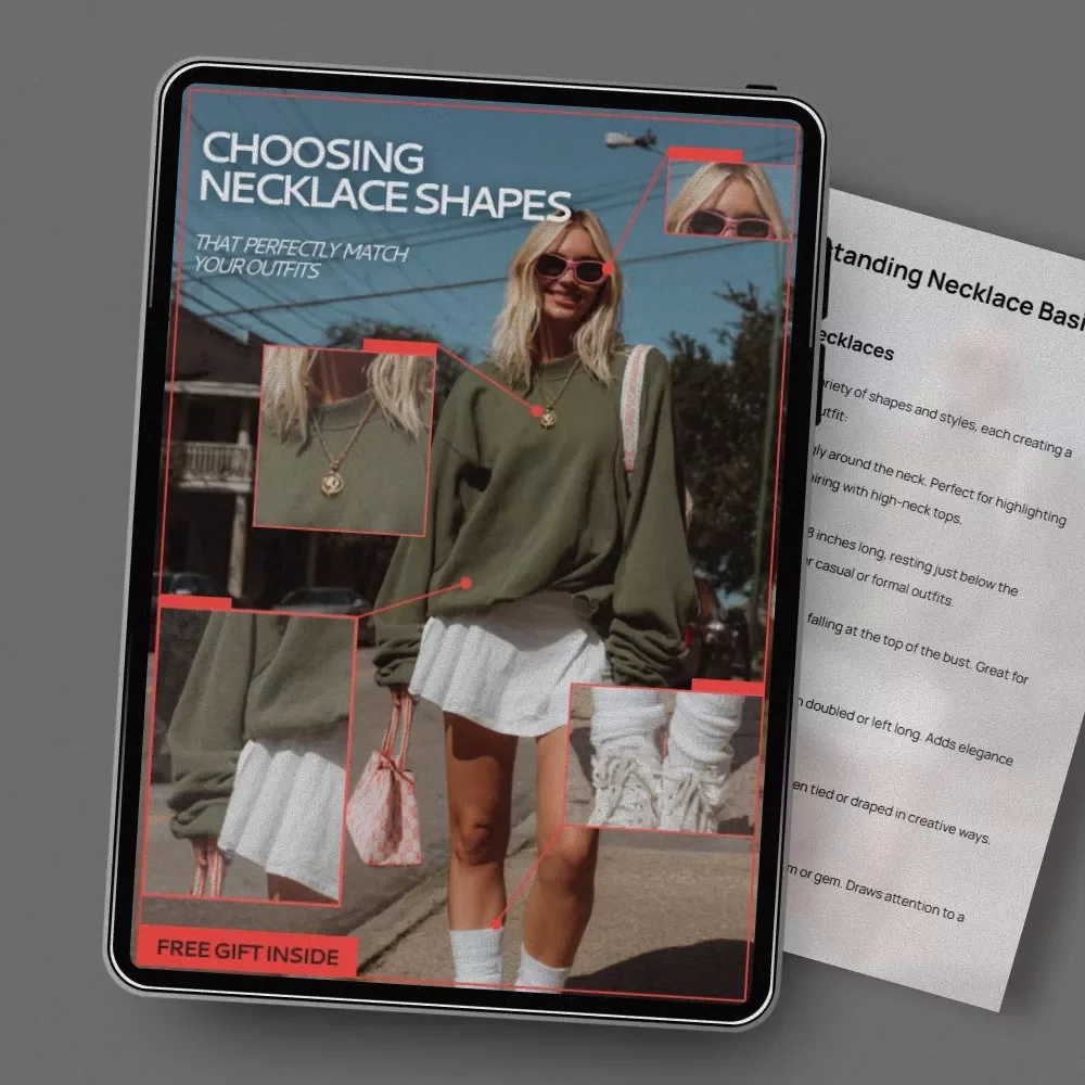 Choosing Necklace Shapes That Perfectly Match Your Outfits – Jewelry Styling Guide, Necklace Length Chart, Outfit Matching eBook, Digital Download