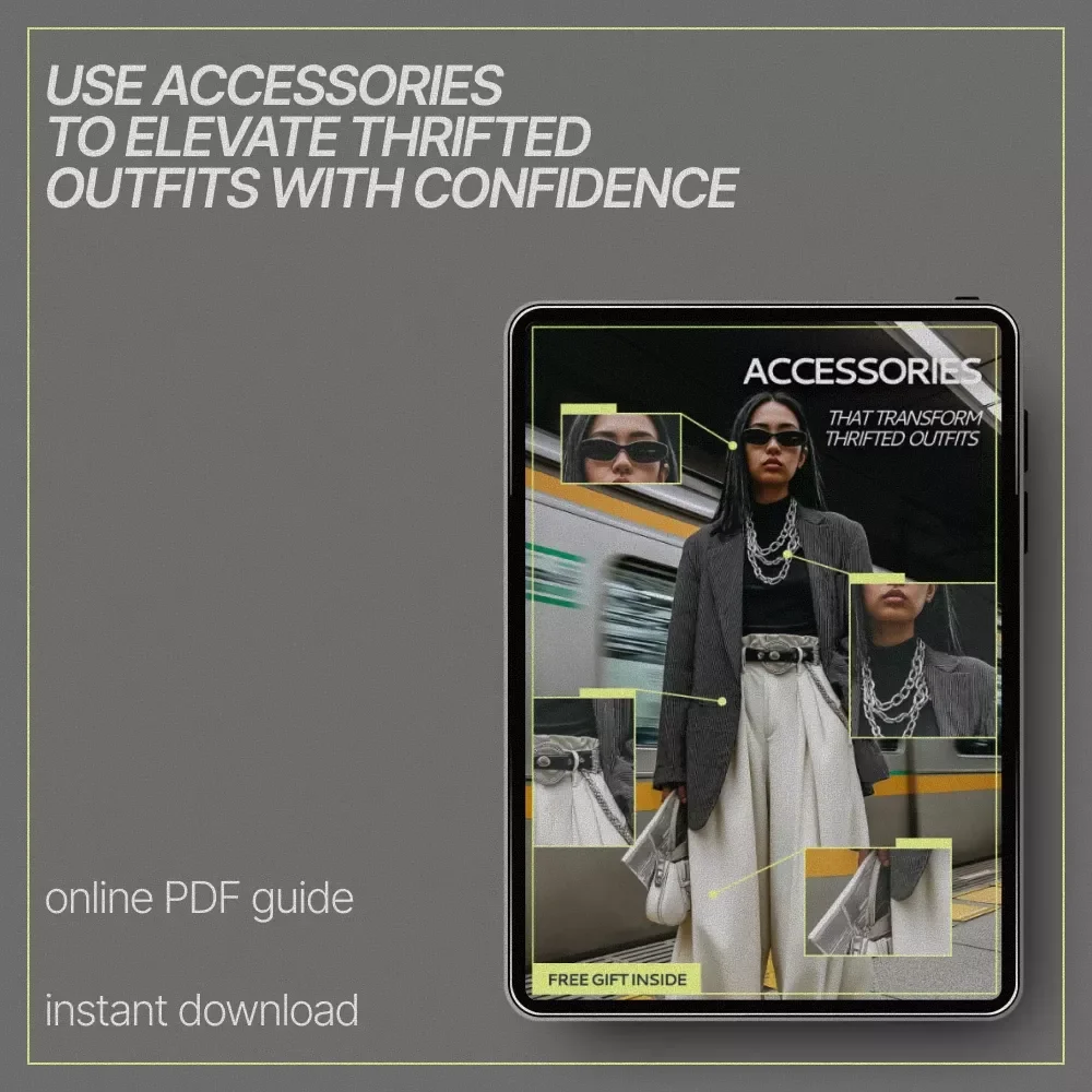 Accessories That Transform Thrifted Outfits | eBook Guide on What Accessories Elevate Thrifted Outfits | Thrift Styling, Vintage Meets Modern, Accessory Capsule