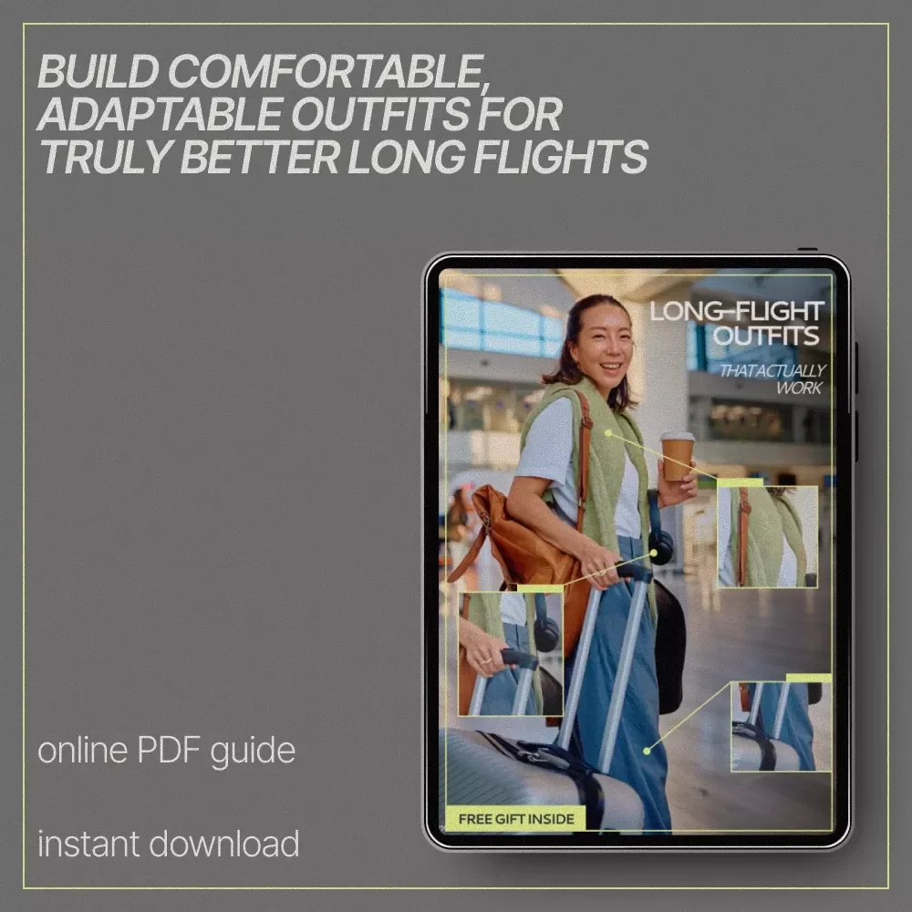 Long-Flight Outfits That Actually Work | Ebook Guide on What Outfits Work for Long Flights, Comfort-First Travel Style, Smart Layering & Flight-Ready Essentials