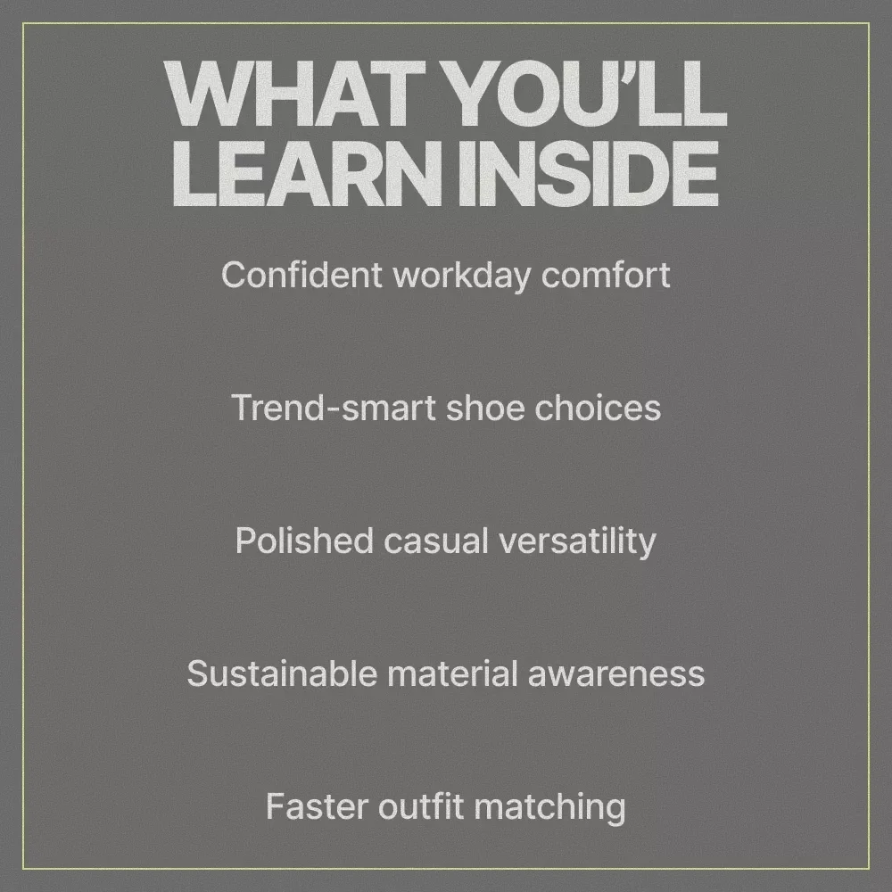 Quietly Stylish Casual Work Shoes Guide | What Casual Work Shoes Are Trending | Modern Office Footwear, Hybrid Work Style, Smart Shoe Rotation eBook