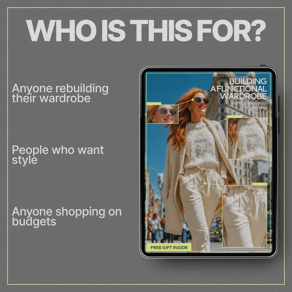 Building a Functional Wardrobe Without Breaking the Bank – eBook Guide on how to create a functional wardrobe on a budget, Smart Styling, Closet Essentials & Shopping Tips