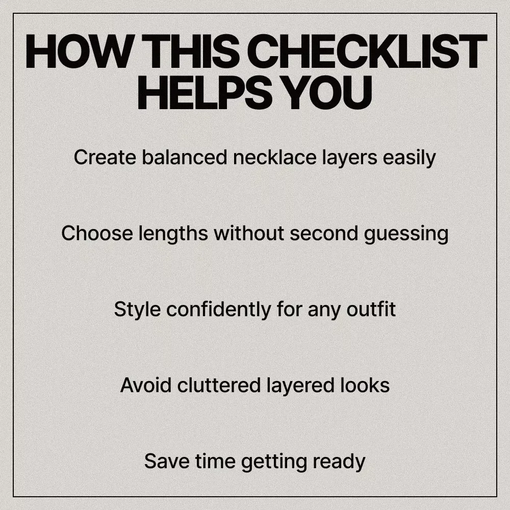 Layered Glow – Necklace Layering Checklist | How to Layer Necklaces Properly | Everyday Jewelry Styling Guide