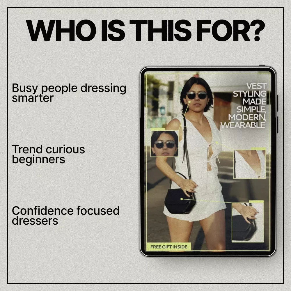 Vest Styling Made Simple, Modern, Wearable | Easy Guide on how to style vests | Everyday Outfits, Workwear, AI Styling Prompts
